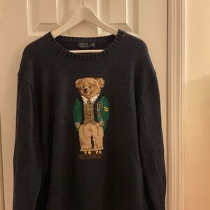 Polo Ralph Lauren Navy Sweater with Bear Design